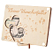 Laser Cut Wooden Money Holder Display Stands, Rectangle with 1Pc Sticker Labels, PapayaWhip, 10.95~17.4x10~15.95cm
