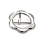 Metal Flower Adjustable Strap Buckles, Platinum, 42mm
