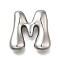 304 Stainless Steel Pendants, Letter Charm, Anti-Tarnish, Letter M, 21.5x21x6mm, Hole: 3.5x2.2mm