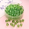 50Pcs Transparent Acrylic Beads, Green, 10x2mm