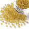 Glass Seed Beads, Transparent, Round, Goldenrod, 8/0, 3mm, Hole: 1mm, about 2222pcs/100g