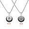 12 Constellation Stainless Steel Half Moon & Lotus Pendant Box Chain Necklaces, Stainless Steel Color, Libra, 27.56 inch(70cm)