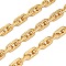 304 Stainless Steel Textured Cable Chains, with Spool, Soldered, PVD Vacuum Plating, Real 18K Gold Plated, 9.5x5x1.5mm, 10m/roll