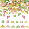 240Pcs 2 Style Transparent Glass Cabochons, Mosaic Tiles, for Home Decoration or DIY Crafts, Mixed Shapes, Colorful, 120pcs/style