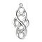 Rack Plating Alloy Pendants, Oval, Platinum, 39x16x3mm, Hole: 2.2mm