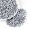 6/0 Half Plated Glass Beads, Two Tone, Round Hole, Rondelle, Light Sky Blue, 4x3mm, Hole: 1.4mm, about 7142pcs/pound