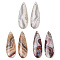 Natural Mexican Agate Pendants, Teardrop Charms, 39.5~40x13~13.5x4.5~5mm, Hole: 1.2mm