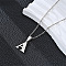 201 Stainless Steel Crystal Rhinestone Initial Pendant Necklaces, Stainless Steel Color, Non-Tarnish, Letter A, 15.75 inch(40cm)