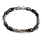 201 Stainless Steel Arch Link Chain Bracelets, with 304 Stainless Steel Clasps, Stainless Steel Color, Black, 9-1/8 inch(23.2cm)