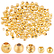 200Pcs 5 Styles Brass Beads, Long-Lasting Plated, Round, Real 18K Gold Plated, 3~4.5x2.5~3.8mm, Hole: 0.9~2.5mm, 40pcs/style