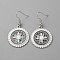 Alloy Enamel Dangle Earring for Women, Flower, White, 47x26mm