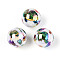 Ocean Theme Printed Opaque Acrylic Beads, Round, AB Color, Tortoise, 15.9mm, Hole: 2.8mm
