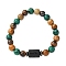 12 Constellations Natural Tiger Eye & Picture Jasper & Agate & Black Onyx Round Beaded Stretch Bracelets for Men Women, Column, Aquarius, 7-1/2 inch(19cm)