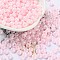 Glass Seed Beads, Opaque Colours Luster, Round, Pink, 5~5.5x3~3.5mm, Hole: 1.5~1.6mm, about 77pcs/10g