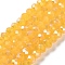 Baking Electroplate Glass Beads Strands, AB Color, Faceted, Round, Gold, 8x6mm, Hole: 1mm, about 60~62pcs/strand, 15.75''(39~40cm)