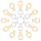 304 Stainless Steel Hanger Rings, Ring, Golden & Stainless Steel Color, 14x9.5x1mm, Hole: 2mm, Inner Diameter: 6.5mm, 80pcs/box
