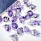 Transparent Glass Beads, Lotus, Indigo, 6.5x10.5x10mm, Hole: 1.2mm