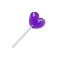 Resin Cabochons, with Plastic Handle, Lollipop, Heart, Dark Violet, 71x29x7mm