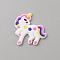 PVC Plastic Cabochons, Unicorn, White, 31x31.5x2mm