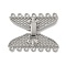 Brass Snap Clasps, Platinum, 28x33.5x4mm, Hole: 1.5mm