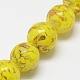 Round Handmade Gold Sand Lampwork Beads Strands LAMP-L010-14mm-05-2