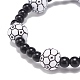 Bracelet extensible en perles acryliques sur le thème du sport pour hommes et femmes BJEW-JB08549-6