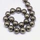 Chapelets de perles de pyrite naturelle  G-L031-16mm-01-3