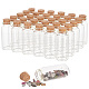 30 個のガラス瓶  コルクプラグ付き  ウィッシングボトル  コラム  透明  3x7.55cm  内径：1.65のCM CON-WH0086-078-1
