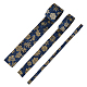 Superfindings 6m 3 tamaños cintas navideñas azul marino cinta de poliéster impresa de doble cara plana con estampado en caliente patrón de copo de nieve adorno de encaje cinta para envolver decoraciones de prendas para hacer lazos OCOR-FH0001-26B-1