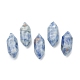Perles de jaspe à pois bleus naturels à facettes sans trou G-K034-20mm-15-1