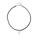 Стеклянные ожерелья с подвесками в виде полумесяца NJEW-JN04579-03-4