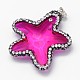 Starfish/Sea Stars Glass Rhinestone Pendants X-GLAA-N0019-06F-2