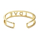 Mot d'amour creux sculpté bracelet manchette en zircone cubique BJEW-D448-14G-RS-3