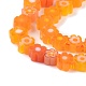手作りミッレフィオーリガラスビーズ連売り  花  オレンジ  3.7~5.6x2.6mm  穴：1mm  約88~110個/連  15.75''（40センチメートル） X-LAMP-J035-4mm-08-2