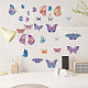 CRASPIRE Butterfly Wall Decals Colorful Wall Stickers Purple Window Stickers Waterproof Removable Vinyl Wall Art for Classroom Bedroom Living Room Decorations DIY-WH0345-016-6