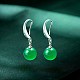 Round Imitation Jade Beads Dangle Earrings for Girl Women EJEW-BB46329-A-2