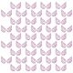 Gorgecraft 40 pz 2.5 pollici laser ali d'angelo tessuto in rilievo ali patch applique rosa mini ali artigianato per fai da te accessori per capelli artigianali decorazione abbigliamento ornamento forniture camicie jeans cucito artigianale DIY-WH0177-84D-1