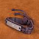 Unisex Trendy Leather Cord Bracelets BJEW-BB15547-A-9