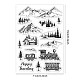 GLOBLELAND Happy Forest Traveling Clear Stamps Mountain Tree House Train Silicone Clear Stamp Seals for Cards Making DIY Scrapbooking Photo Journal Album Decoration DIY-WH0167-56-941-6