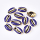 Electroplated Cowrie Shell Beads SSHEL-T008-11G-02-1