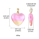 Two Tone Transparent Glass Pendants GLAA-YW0003-02D-3