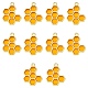 10個の合金ペンダント  エナメル  ハニカム  ゴールドカラー  ゴールド  21x17x1.5mm  穴：1.6mm ENAM-YW0002-55-1