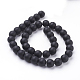Chapelets de perles en pierre noire synthétique G508-2-2