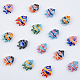 DICOSMETIC 16Pcs 8 Colors Porcelain Fish Beads Multi-Colored Fish Spacer Beads Ocean Animal Loose Beads Hawaii Summer Beads for Jewelry Making DIY Crafts PORC-DC0001-01-3