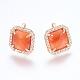 Brass Micro Pave Cubic Zirconia Stud Earring Findings ZIRC-G116-29-A05-1