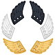 GORGECRAFT 3 Pairs Shoe Wings Accessory Shoes Decorations Lace in Wings Angel Silver Gold Black Fabric Lace Decoration Charm for DIY Shoes Craft Skates Sneakers Running Shoes DIY-GF0003-64A-1