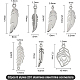 Benecreat 20pcs 5 style 201 pendentifs creux en acier inoxydable STAS-BC0002-73-2