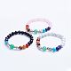 Natural Mixed Stone Beaded Stretch Bracelets BJEW-P072-H-1