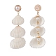 Natural Spiral Shell & Shell Pearl Dangle Stud Earrings EJEW-TA00168-2