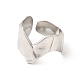 304 кольцо-манжета с волнистой волной из нержавеющей стали для женщин RJEW-E063-17P-3
